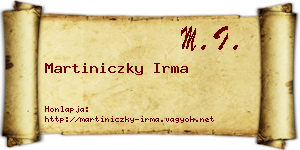 Martiniczky Irma névjegykártya